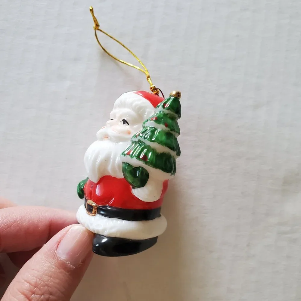 Glass Vintage Santa Claus Tree Ornament